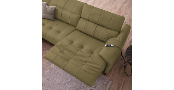 ECKSOFA in Echtleder Creme 165/313 cm - Beige/Creme, Design, Leder/Metall (165/313cm) - Emilio Belluti