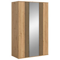 DREHTÜRENSCHRANK 120/192/56 cm,  in Anthrazit, Eiche Artisan, 3-türig  - Anthrazit/Eiche Artisan, ROMANTIK / LANDHAUS, Holzwerkstoff (120/192/56cm) - Livetastic