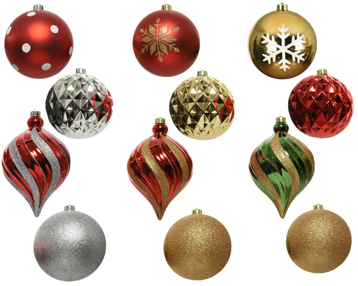 CHRISTBAUMKUGEL-SET 6-teilig  - Rot/Silberfarben, LIFESTYLE, Kunststoff (15,00/15,00/15,00cm)