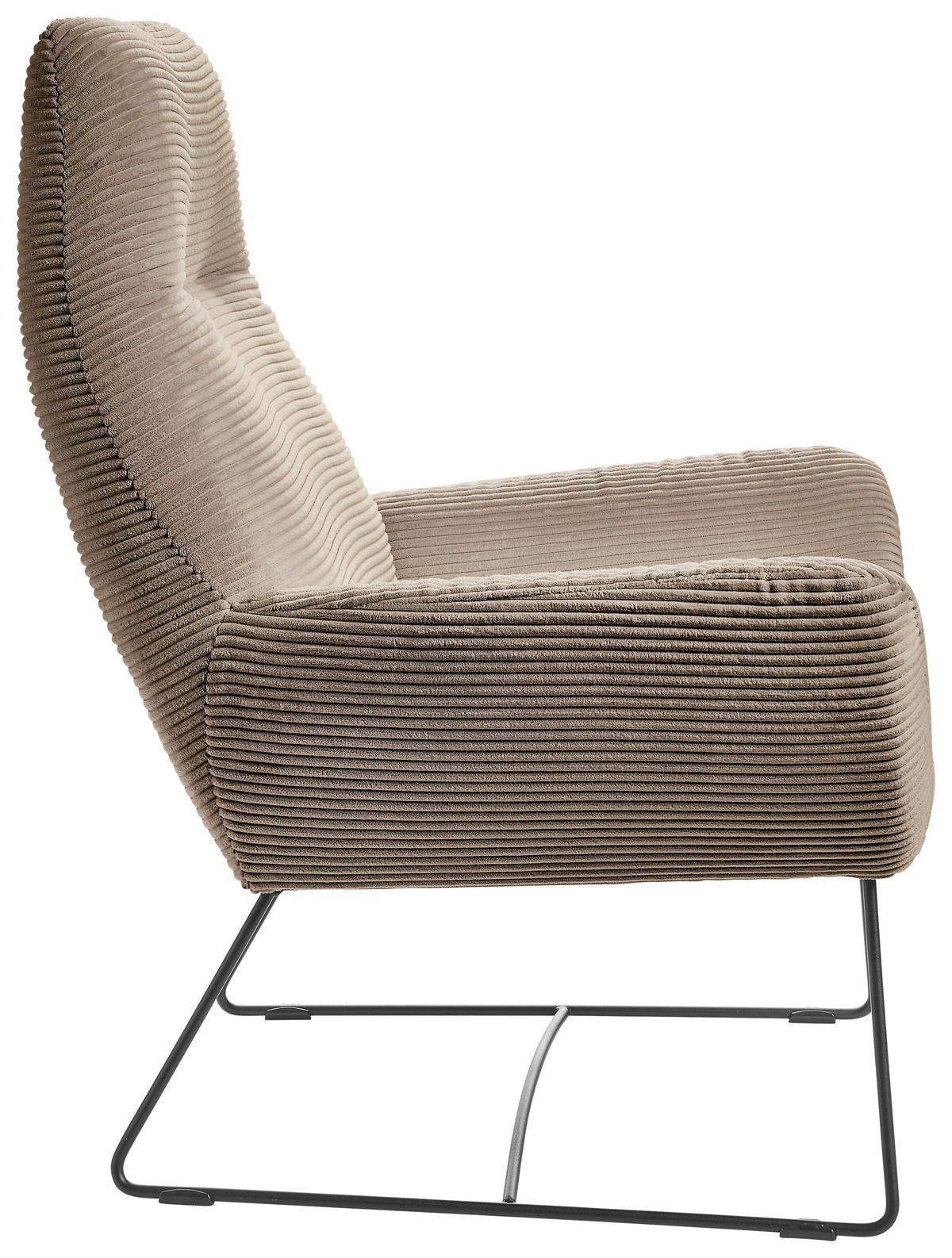 SESSEL in Cord Taupe  - Taupe/Schwarz, Design, Textil/Metall (82/102/81cm) - Hom`in