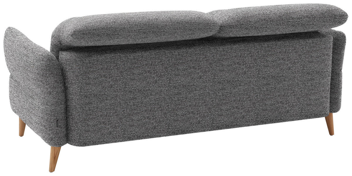 2-SITZER-SOFA in Webstoff Grau  - Eiche Bianco/Grau, Design, Holz/Textil (192-220/85-106/98-112cm) - Dieter Knoll