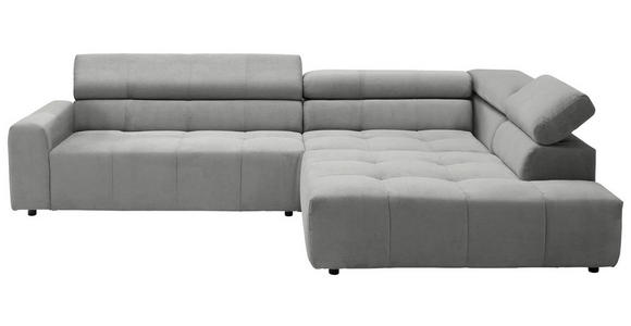 ECKSOFA Grau Feincord  - Schwarz/Grau, KONVENTIONELL, Kunststoff/Textil (311/219cm) - Hom`in