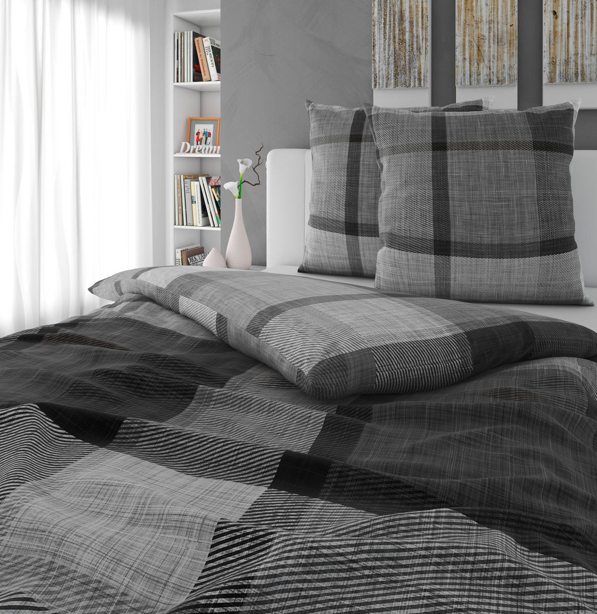 BETTWÄSCHE Flanell 200/200 cm  - Grau, Textil (200/200cm) - Novel