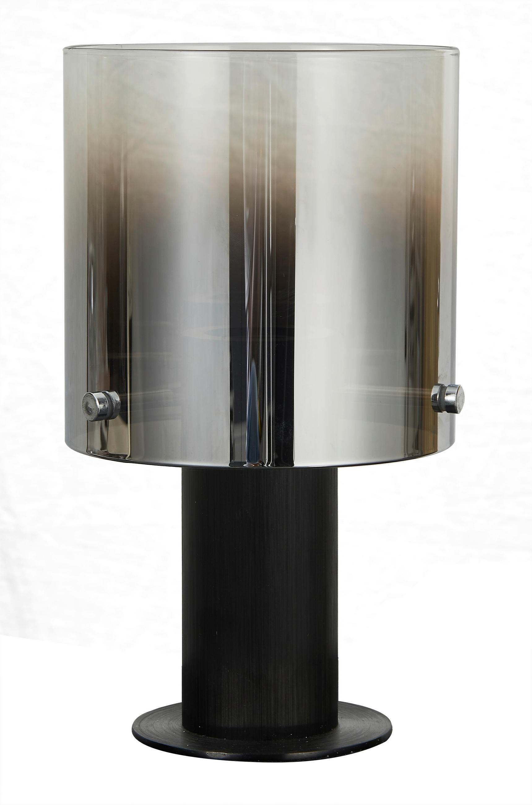 TISCHLEUCHTE 15/26 cm   - Dunkelgrau/Schwarz, Design, Glas/Metall (15/26cm) - Dieter Knoll