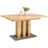 ESSTISCH in Holz, Holzwerkstoff 130-178/90/75 cm  - Edelstahlfarben/Eichefarben, Design, Holz/Holzwerkstoff (130-178/90/75cm) - Moderano