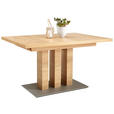 ESSTISCH in Holz, Holzwerkstoff 130-178/90/75 cm  - Edelstahlfarben/Eichefarben, Design, Holz/Holzwerkstoff (130-178/90/75cm) - Moderano