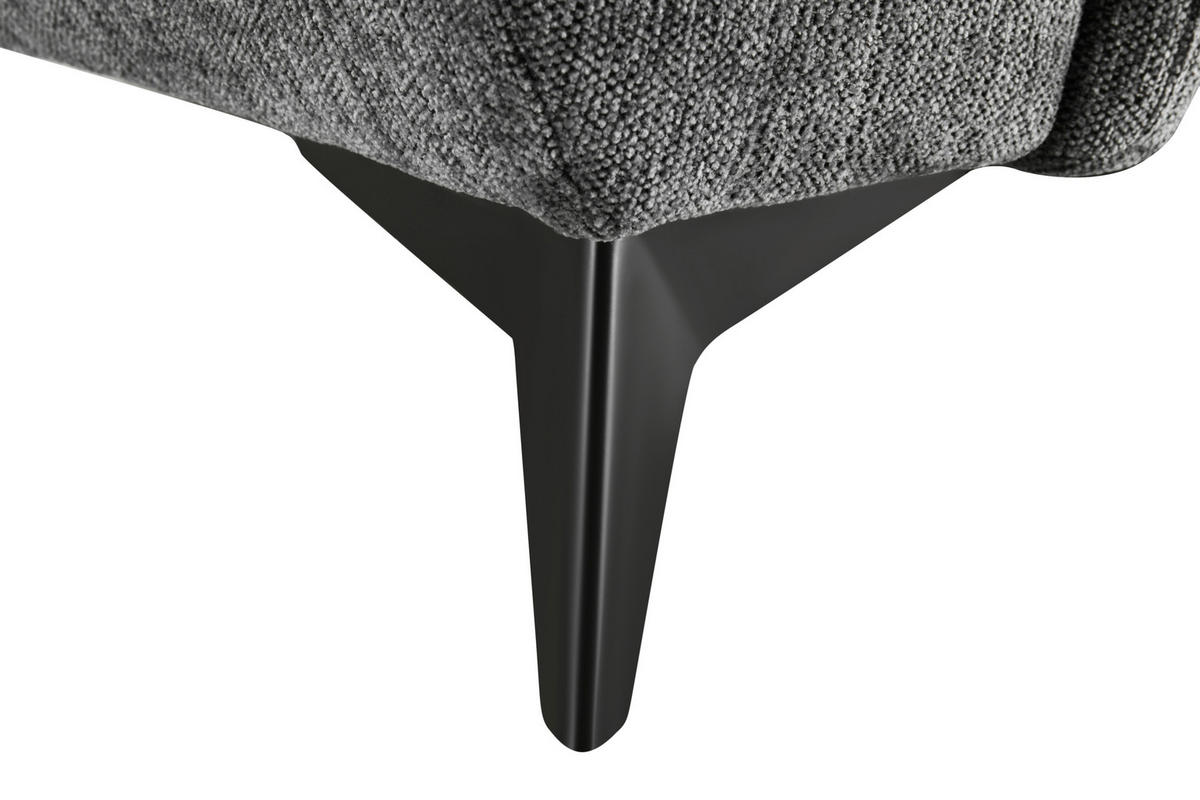 2-SITZER-SOFA in Mikrofaser Dunkelgrau  - Dunkelgrau/Schwarz, Design, Textil/Metall (222cm) - Livetastic