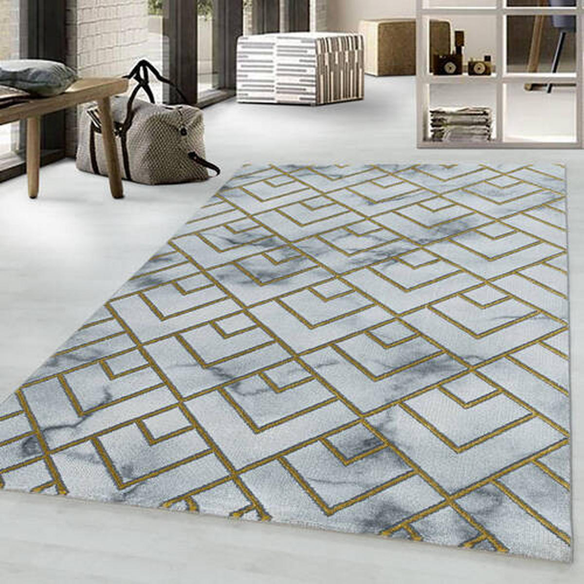 GOLVLÖPARE 80/250 cm Naxos 3813 Gold  - guldfärgad, Design, textil (80/250cm)