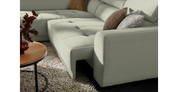ECKSOFA in Chenille Creme 205/284 cm - Creme/Schwarz, Design, Kunststoff/Textil (205/284cm) - Xora