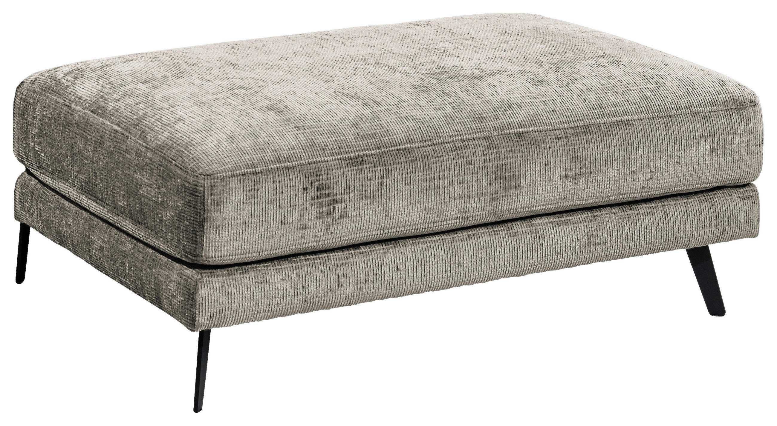 HOCKER Mikrovelours Grau  - Schwarz/Grau, KONVENTIONELL, Textil/Metall (113/45/72cm) - MID.YOU