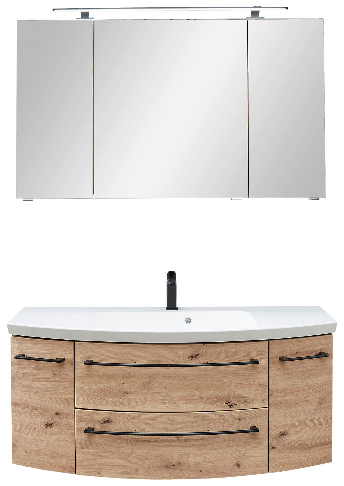 MOBILIER BAIE - culoare lemn stejar, Konventionell, sticlă/piatră (141cm) - Sadena