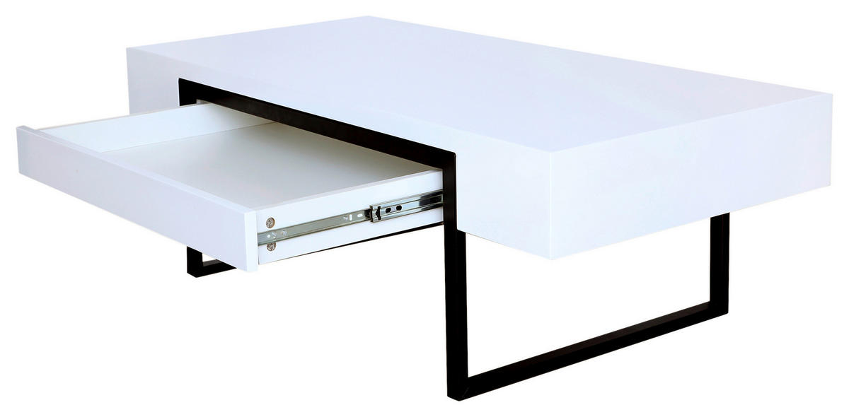 COUCHTISCH 120/60/42 cm rechteckig Schwarz, Weiß  - Schwarz/Weiß, Design, Holzwerkstoff/Metall (120/60/42cm) - Novel