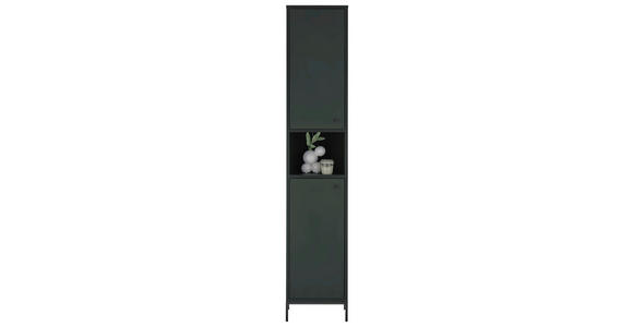 HOCHSCHRANK 38/197/32 cm - Dunkelgrün/Schwarz, KONVENTIONELL, Holzwerkstoff/Metall (38/197/32cm) - Xora