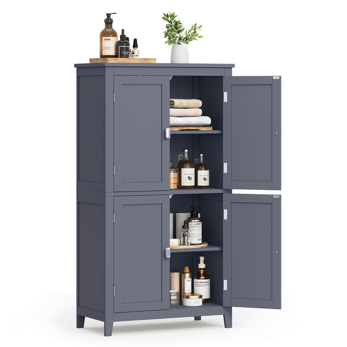 MIDISCHRANK 60/110/30 cm  - Goldfarben/Grau, MODERN, Holzwerkstoff/Metall (60/110/30cm) - MID.YOU
