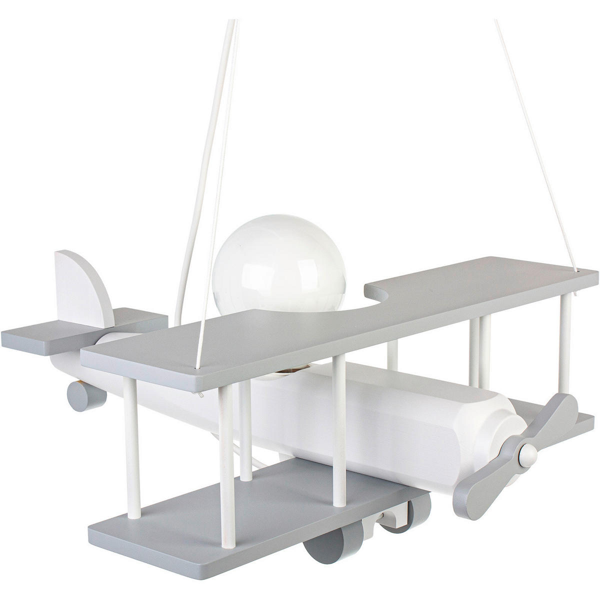 KINDERHÄNGELEUCHTE  42/45/75 cm    - Weiß/Grau, KONVENTIONELL, Holz (42/45/75cm)