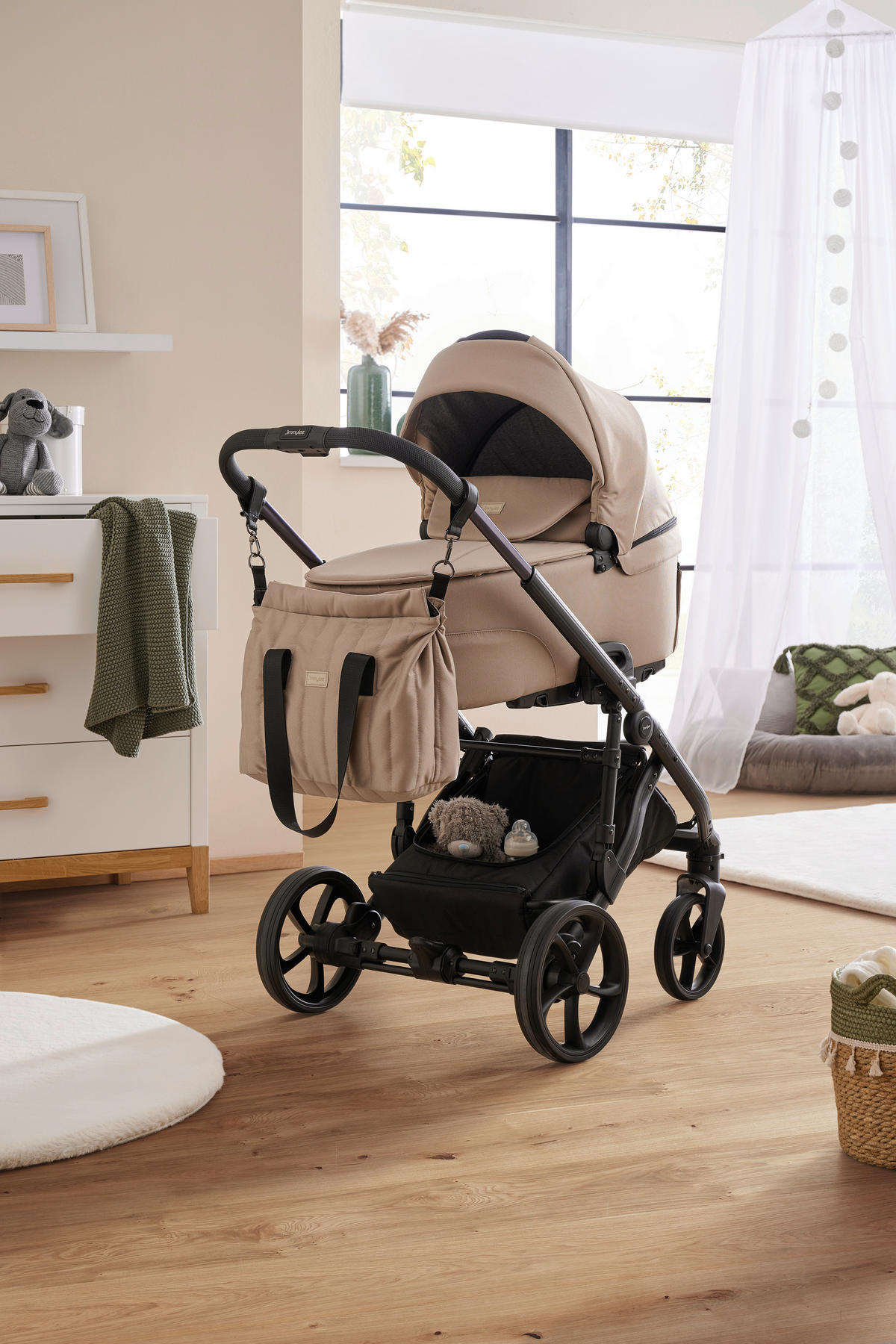 BARNVAGNSSET Easy Compact  - beige/svart, Basics, metall/textil (108/61/96cm) - Jimmylee