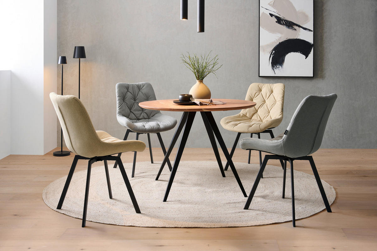 MATBORD i trä, metall 100/100/76 cm   - svart/akaciefärgad, Lifestyle, metall/trä (100/100/76cm) - Landscape