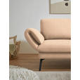 ECKSOFA  in Flachgewebe Lachsfarben Armteilverstellung, Relaxfunktion, Drehsitzfunktion  255-365/175-224 cm  - Schwarz/Lachsfarben, Design, Textil/Metall (255-365/175-224cm) - Dieter Knoll