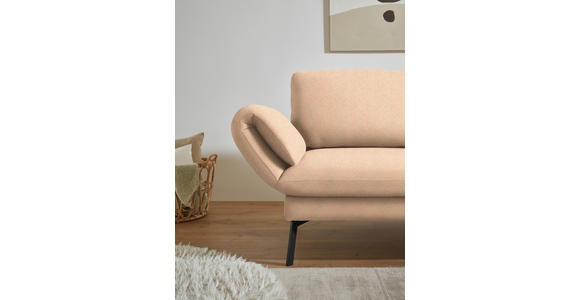 ECKSOFA  in Flachgewebe Lachsfarben Armteilverstellung, Relaxfunktion, Drehsitzfunktion  255-365/175-224 cm  - Schwarz/Lachsfarben, Design, Textil/Metall (255-365/175-224cm) - Dieter Knoll