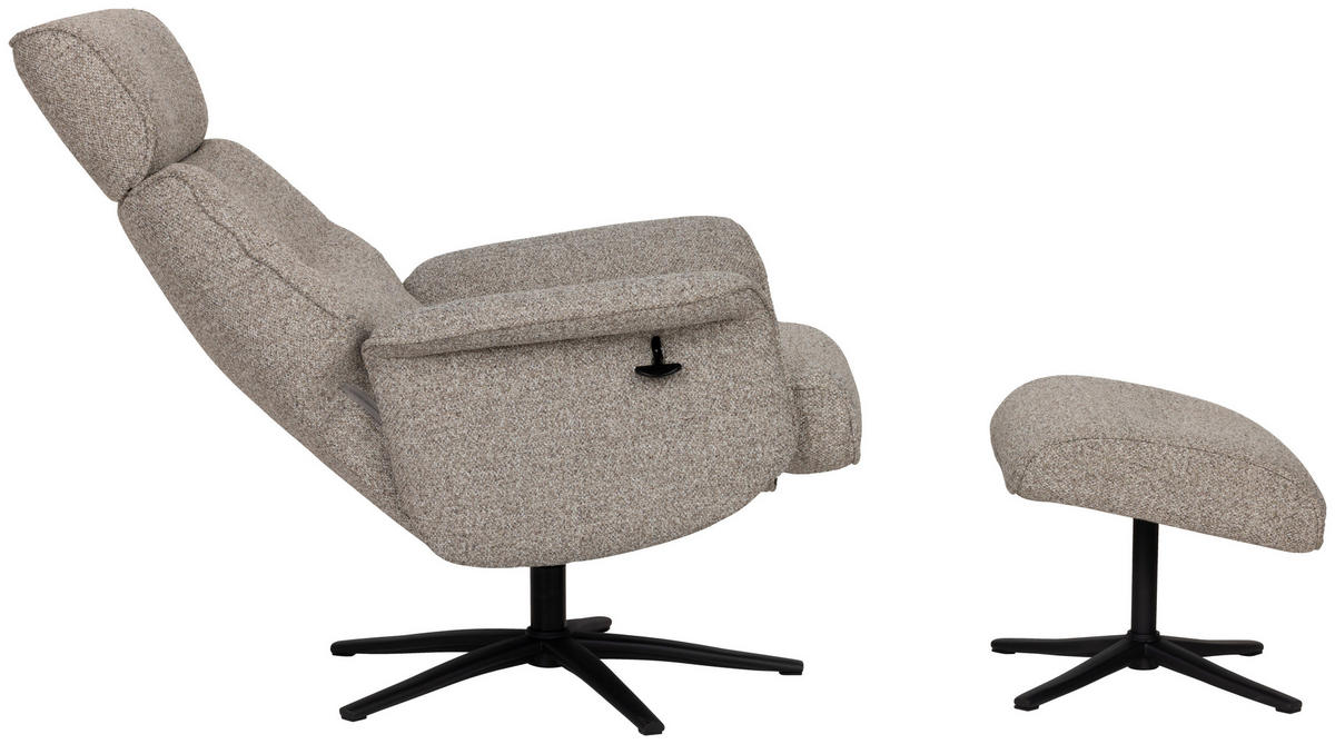 RELAXSESSELSET Bouclé    - Taupe/Schwarz, Design, Holz/Textil (77/108/81cm) - Livetastic