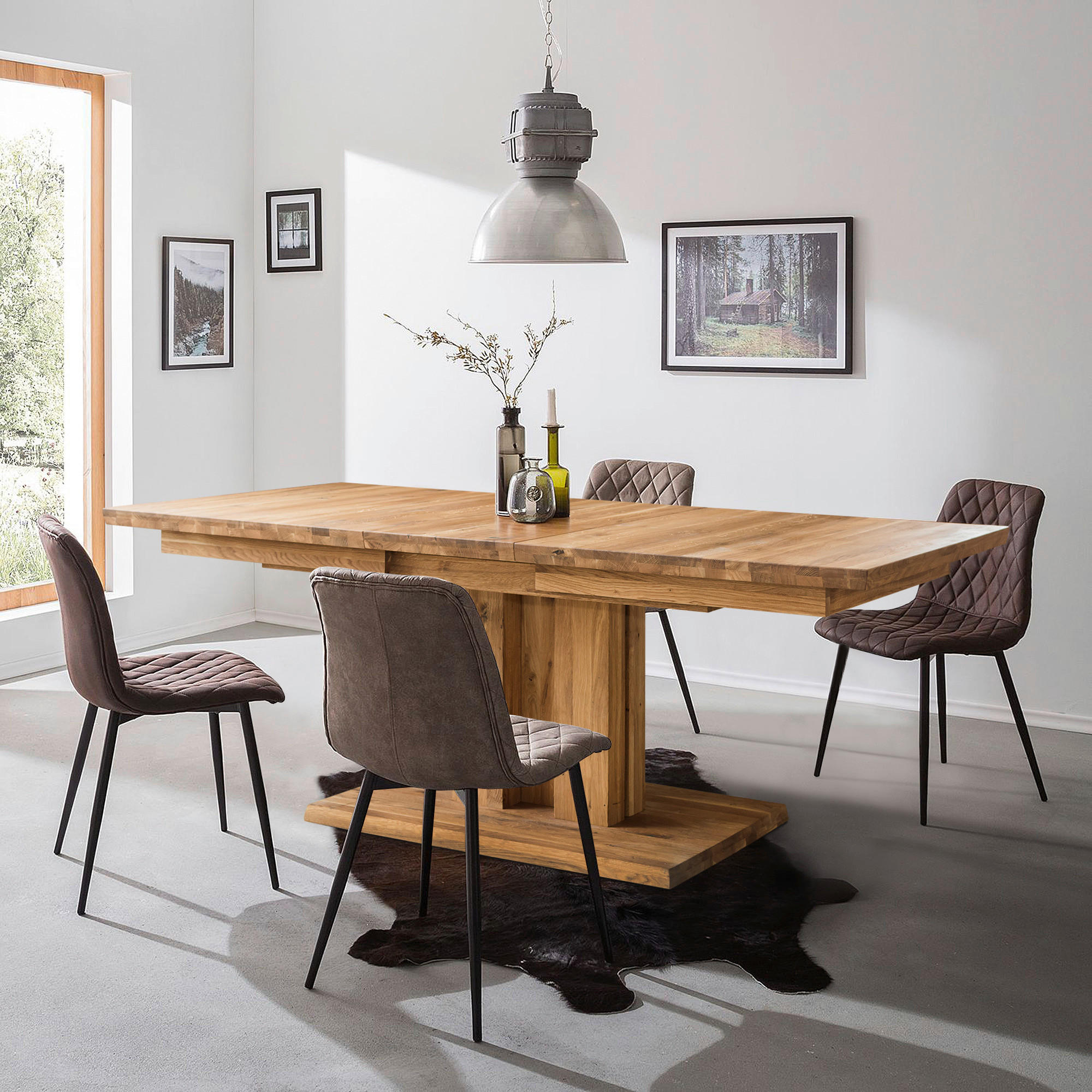 ESSTISCH in Holz 160/90/75 cm  - Eichefarben, Natur, Holz (160/90/75cm) - Livetastic