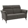 2-SITZER-SOFA in Mikrofaser Schieferfarben  - Schieferfarben/Schwarz, KONVENTIONELL, Textil/Metall (178/103/95cm) - Dieter Knoll