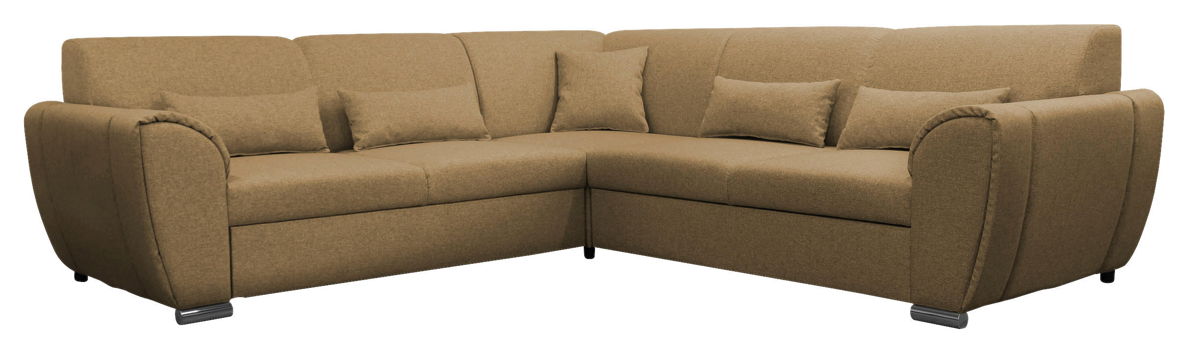 ECKSOFA Gelb Flachgewebe  - Gelb/Silberfarben, Design, Kunststoff/Textil (266/266cm) - Livetastic