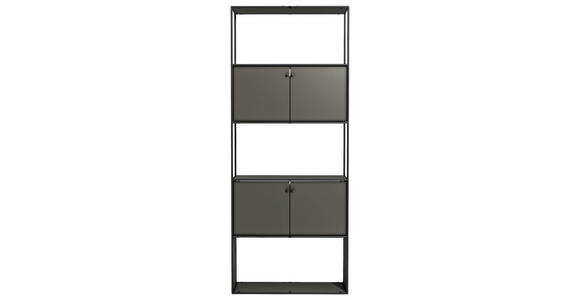 AKTENSCHRANK 80,7/199/35,8 cm  - Anthrazit/Schwarz, Design, Holzwerkstoff/Metall (80,7/199/35,8cm) - Novel