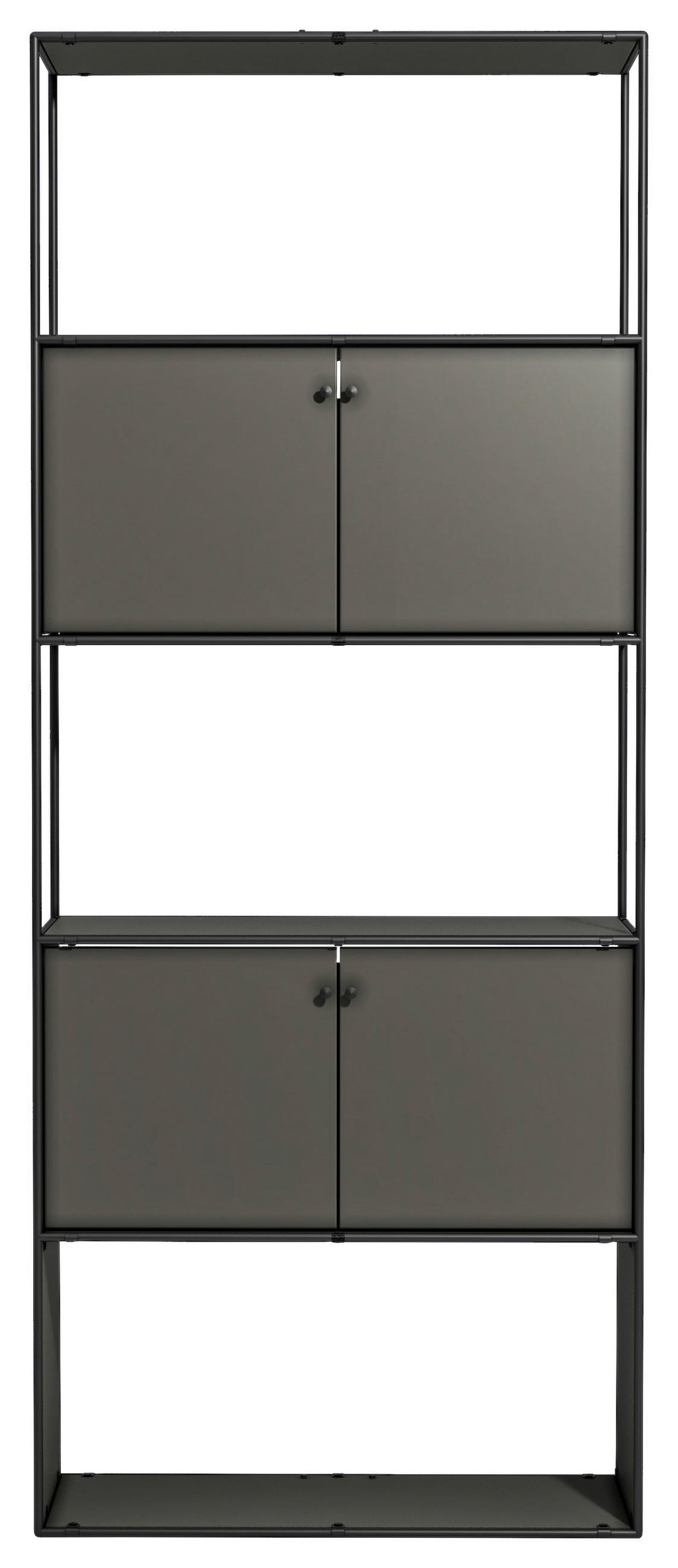 AKTENSCHRANK 80,7/199/35,8 cm  - Anthrazit/Schwarz, Design, Holzwerkstoff/Metall (80,7/199/35,8cm) - Novel
