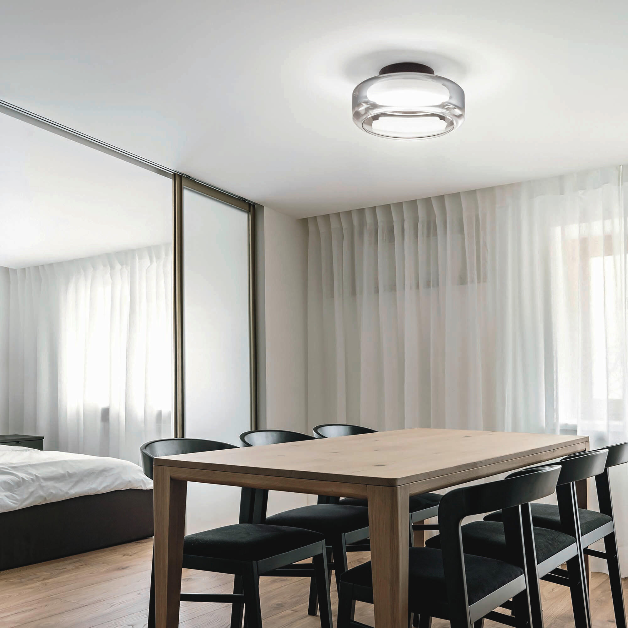 LED-DECKENLEUCHTE 35/17 cm   - Hellgrau, KONVENTIONELL, Glas (35/17cm) - Ideal Lux