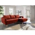 ECKSOFA Rostfarben Flachgewebe  - Rostfarben/Buchefarben, KONVENTIONELL, Holz/Textil (230/144cm) - Carryhome