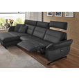 ECKSOFA in Echtleder Anthrazit  169/298 cm  - Anthrazit/Schwarz, Design, Leder/Metall (169/298cm) - Dieter Knoll