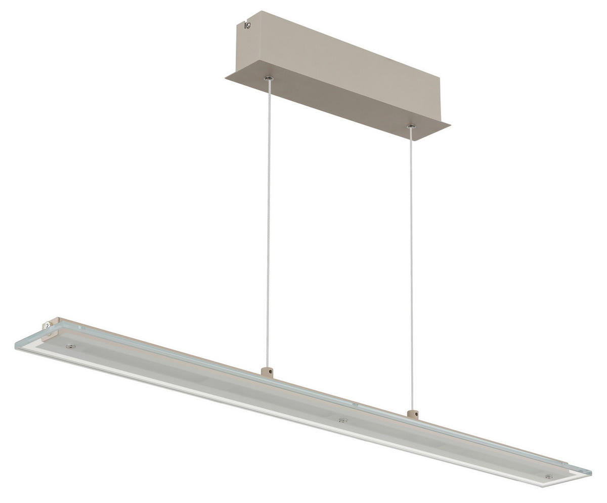 LED-HÄNGELEUCHTE Novak 88/9/150 cm  - Sandfarben/Klar, Design, Glas/Kunststoff (88/9/150cm) - Globo