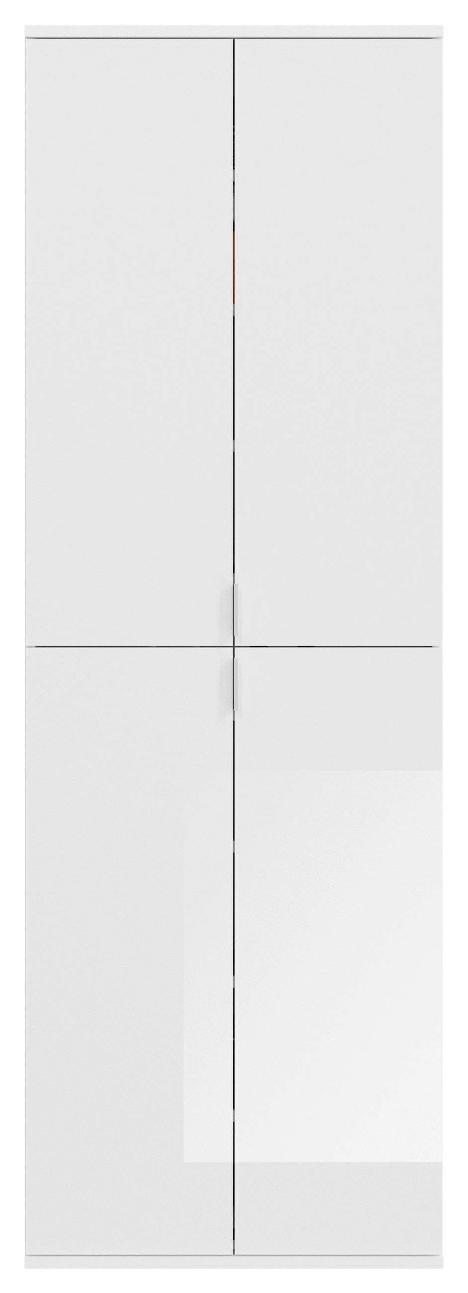 VEČNAMENSKA OMARA, bela - barve kroma/črna, Moderno, kovina/leseni material (65/193/37cm) - MID.YOU