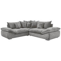 ECKSOFA  Grau Velours  - Chromfarben/Grau, KONVENTIONELL, Kunststoff/Textil (247/247cm) - Carryhome