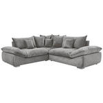ECKSOFA in Velours Grau  247/247 cm  - Chromfarben/Grau, KONVENTIONELL, Kunststoff/Textil (247/247cm) - Carryhome