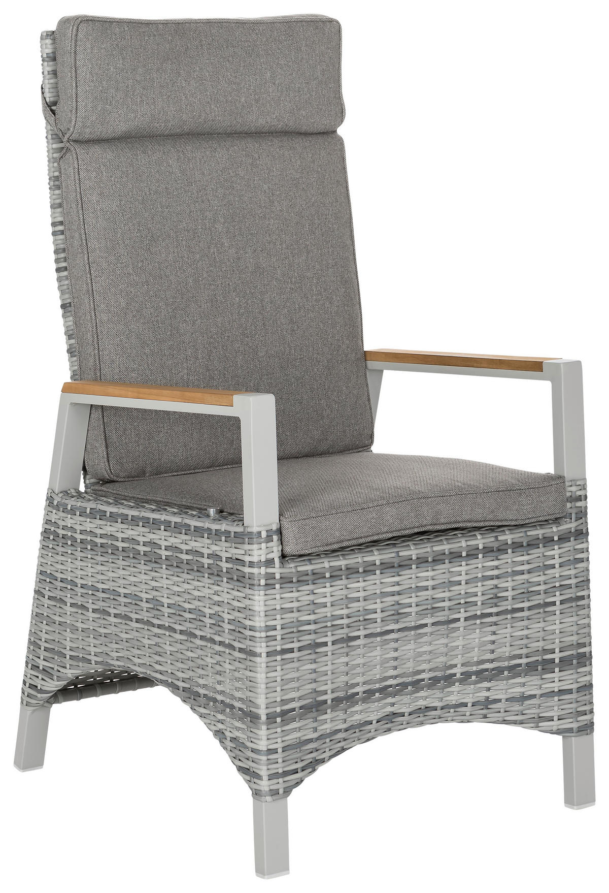 GARTENSESSEL - Hellgrau/Weiß, LIFESTYLE, Holz/Kunststoff (58/109/66cm) - Amatio