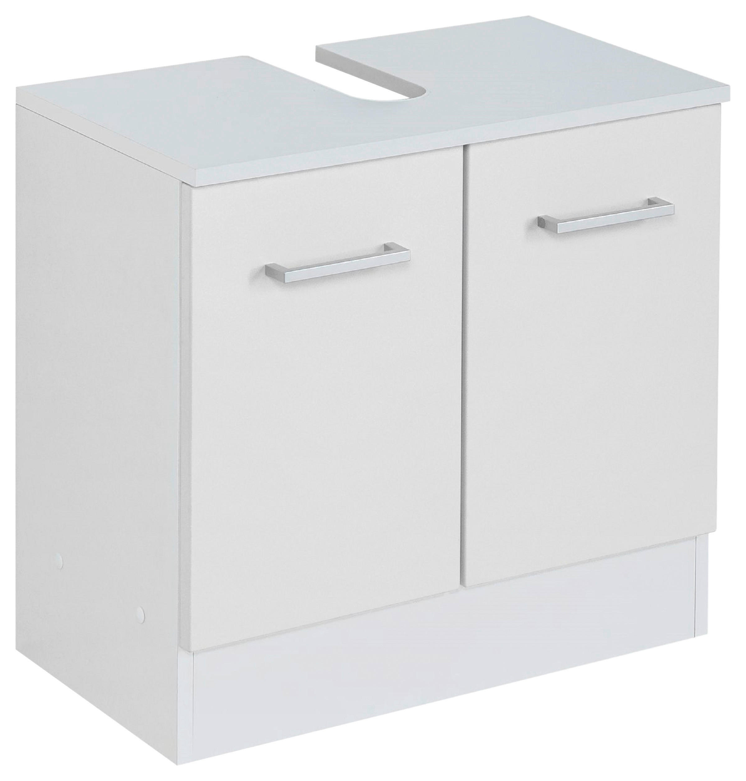 WASCHBECKENUNTERSCHRANK 60/56/35 cm  - Silberfarben/Weiß, MODERN, Holzwerkstoff/Metall (60/56/35cm) - Held