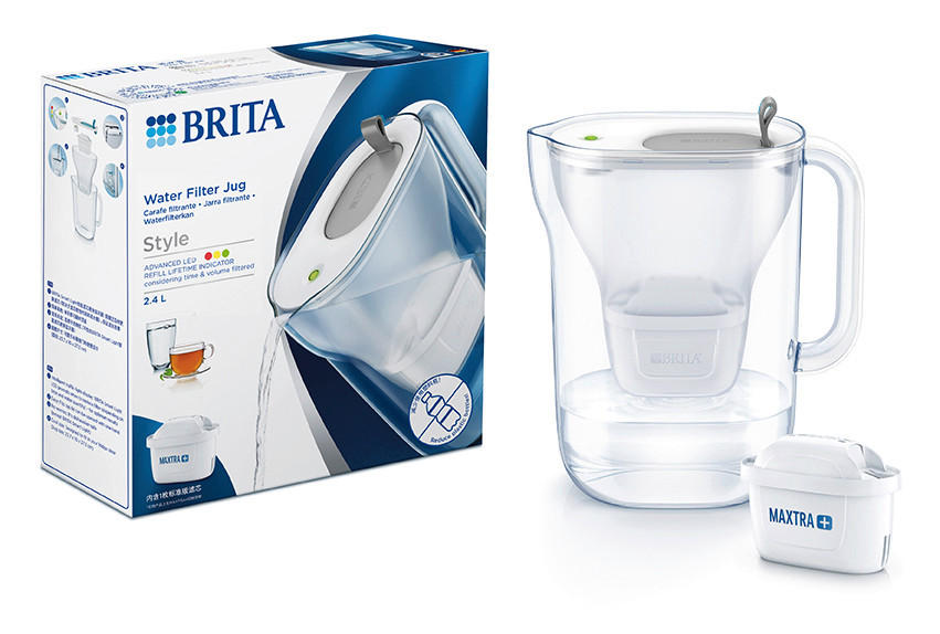 VRČ S FILTEROM ZA VODU         - sivo-bijela, Basics, plastika (2,4cm) - Brita