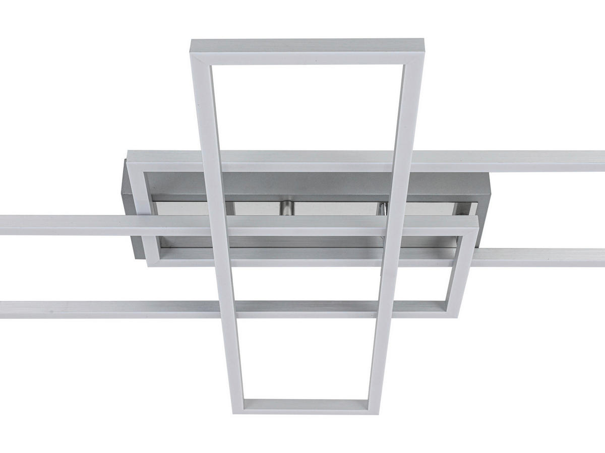 STROPNÍ LED SVÍTIDLO, 82,5/55/8 cm - barvy stříbra/barvy chromu, Basics, kov/plast (82,5/55/8cm) - Novel