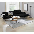 ECKSOFA in Echtleder Schwarz 305/163 cm - Eichefarben/Schwarz, Design, Leder/Holz (305/163cm) - Novel