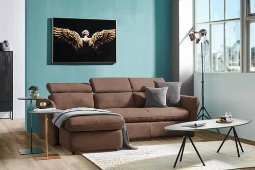ECKSOFA in Mikrofaser Braun  172/240 cm  - Schwarz/Braun, Design, Kunststoff/Textil (172/240cm) - Stylife