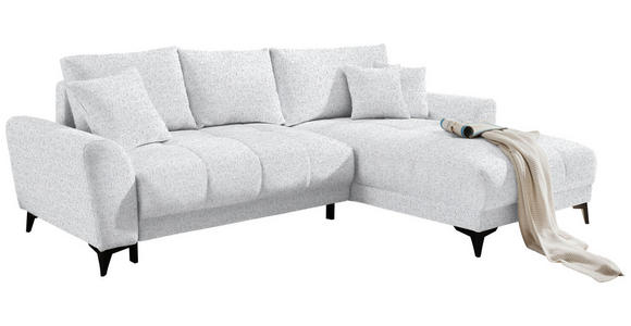 ECKSOFA  in Webstoff Hellgrau  - Hellgrau/Schwarz, MODERN, Kunststoff/Textil (281/189cm) - Carryhome