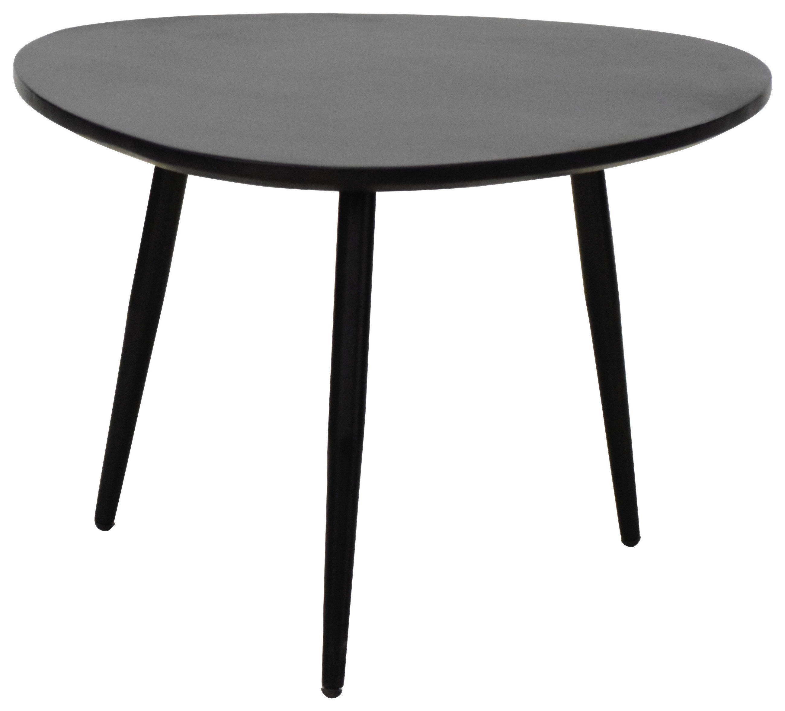 COUCHTISCHSET Akazie vollmassiv 74/68/45 cm Freiform Schwarz  - Schwarz, Design, Holz/Metall (74/68/45cm) - Carryhome