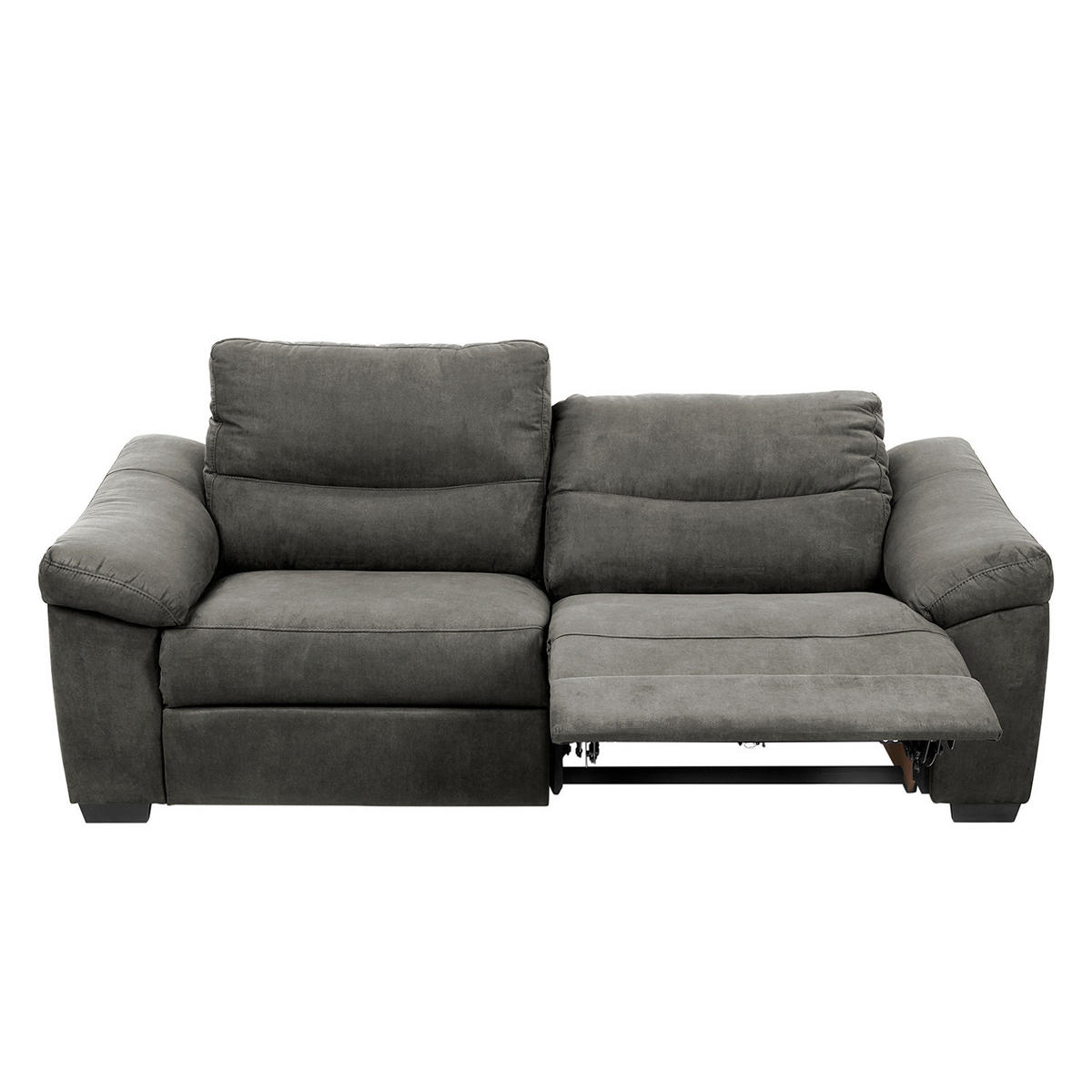 2,5-SITZER HAMPTON Flachgewebe Anthrazit  - Anthrazit/Schwarz, Design, Holz/Textil (214/97/97cm) - Livetastic