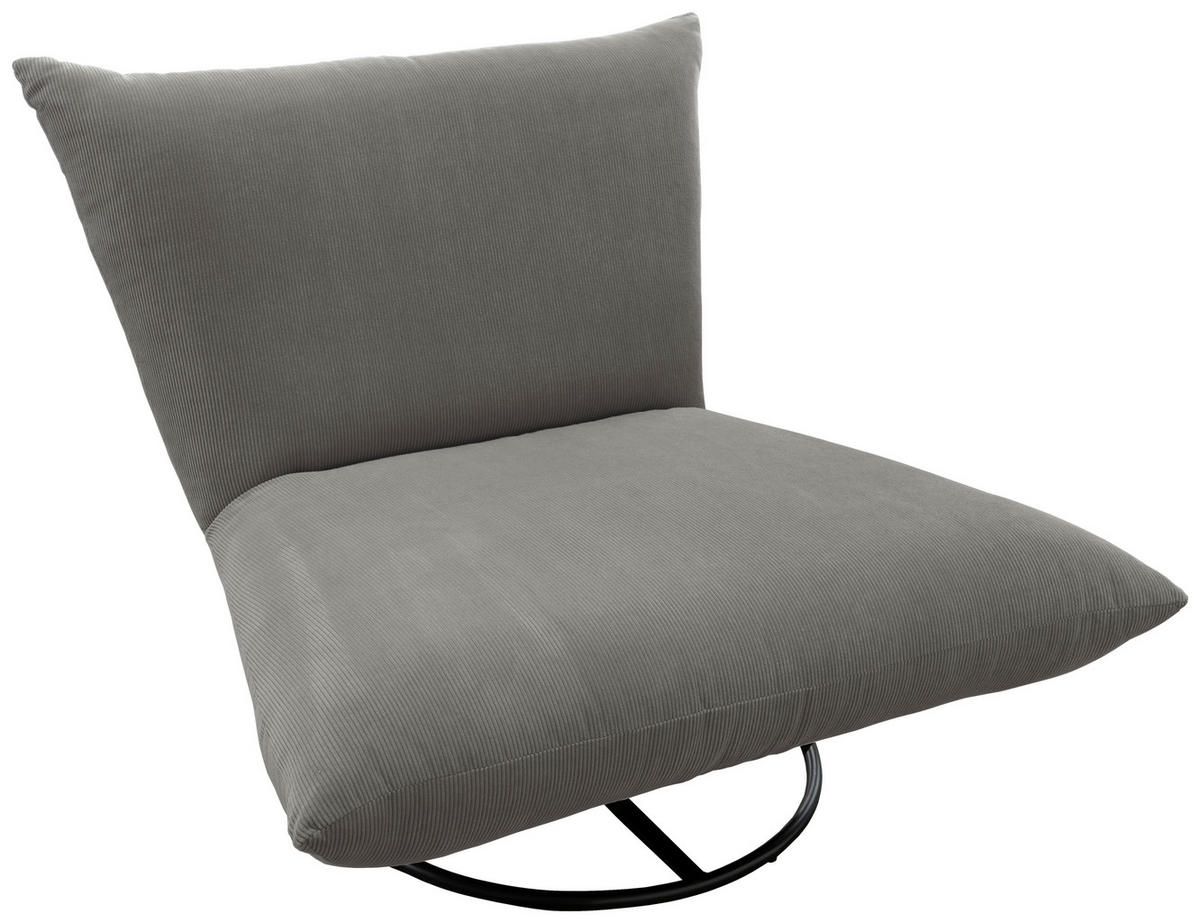 RELAXSESSEL in Textil Silberfarben  - Silberfarben/Schwarz, Design, Textil/Metall (100/78/96cm) - Livetastic