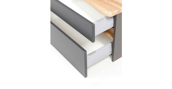 WASCHTISCHKOMBI 61 cm - Graphitfarben/Weiß, Natur, Keramik/Holzwerkstoff (61cm) - Xora