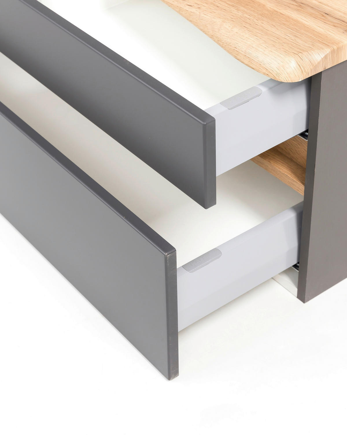 WASCHTISCHKOMBI 61 cm  - Graphitfarben/Weiß, Natur, Keramik/Holzwerkstoff (61cm) - Xora