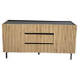 SIDEBOARD LINO in 150/75/40 cm - Eichefarben/Schwarz, Design, Holzwerkstoff/Metall (150/75/40cm) - Xora
