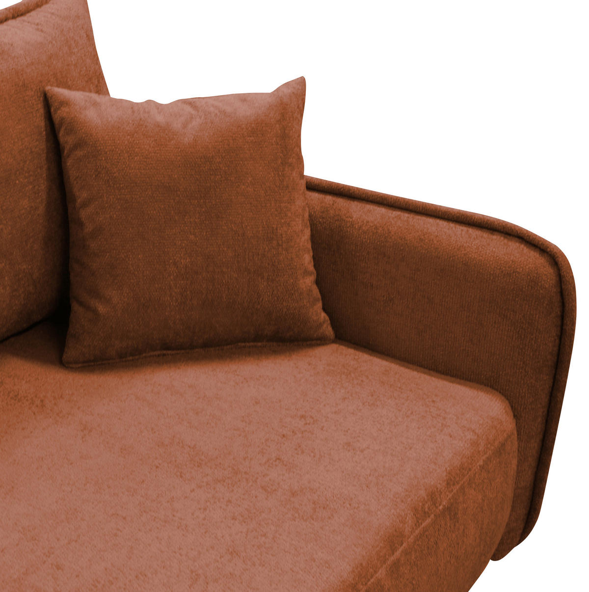 ECKSOFA MURANO Rot Chenille Zierkissen, Rückenkissen, Bettkasten  - Rot/Schwarz, Design, Holz/Textil (167/242cm) - MID.YOU